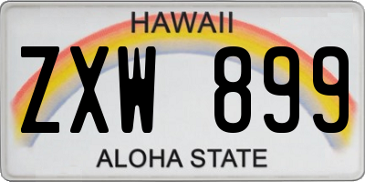 HI license plate ZXW899