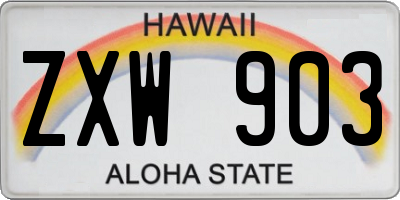 HI license plate ZXW903