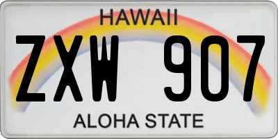 HI license plate ZXW907