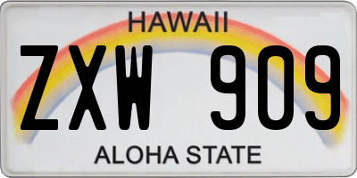 HI license plate ZXW909