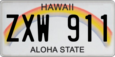 HI license plate ZXW911