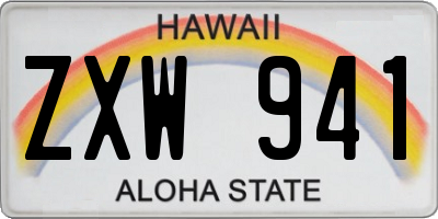 HI license plate ZXW941