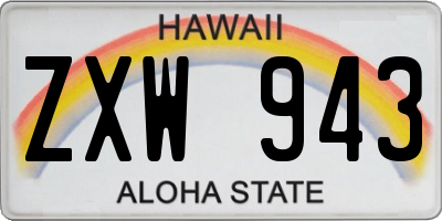 HI license plate ZXW943