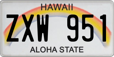 HI license plate ZXW951