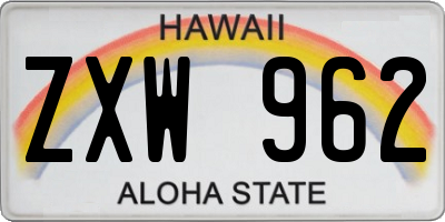 HI license plate ZXW962