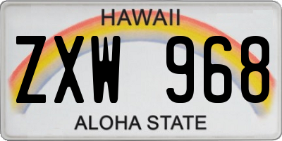 HI license plate ZXW968