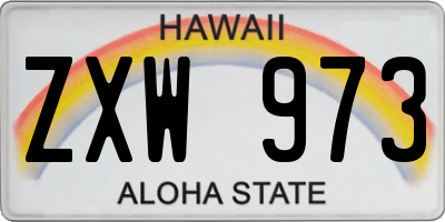 HI license plate ZXW973