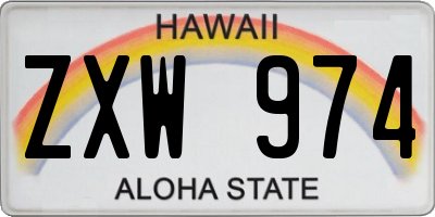 HI license plate ZXW974