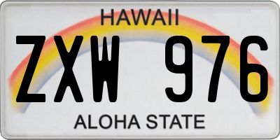 HI license plate ZXW976