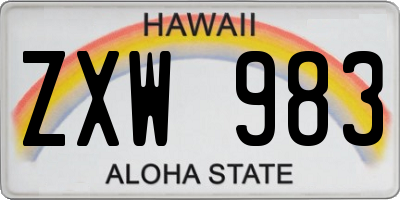 HI license plate ZXW983