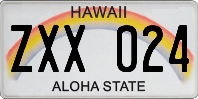 HI license plate ZXX024