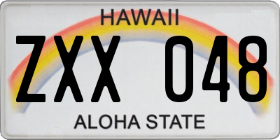 HI license plate ZXX048
