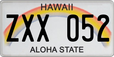 HI license plate ZXX052