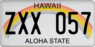 HI license plate ZXX057