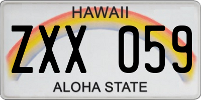 HI license plate ZXX059