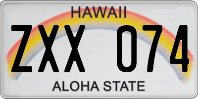 HI license plate ZXX074