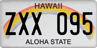 HI license plate ZXX095