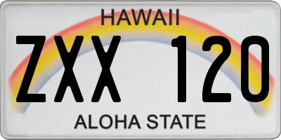 HI license plate ZXX120