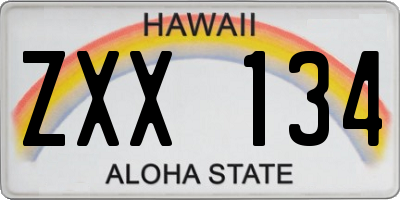HI license plate ZXX134