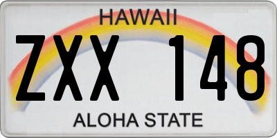 HI license plate ZXX148