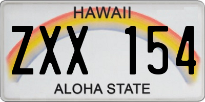 HI license plate ZXX154