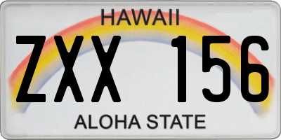 HI license plate ZXX156