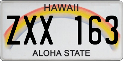 HI license plate ZXX163
