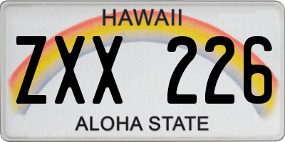 HI license plate ZXX226