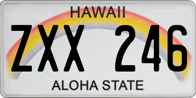 HI license plate ZXX246