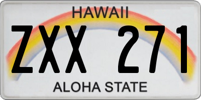 HI license plate ZXX271
