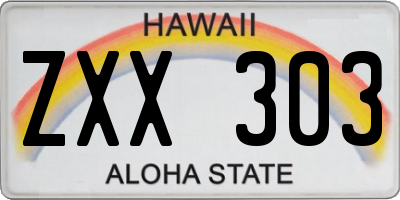 HI license plate ZXX303