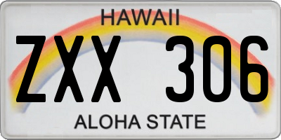 HI license plate ZXX306