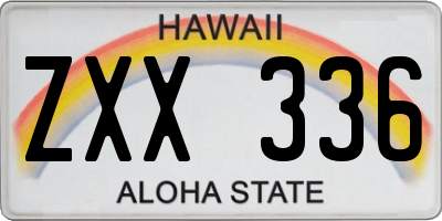 HI license plate ZXX336