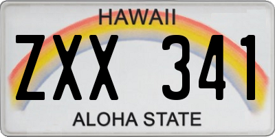 HI license plate ZXX341