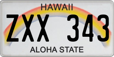 HI license plate ZXX343