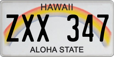HI license plate ZXX347