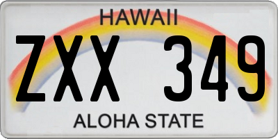 HI license plate ZXX349