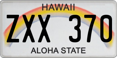 HI license plate ZXX370