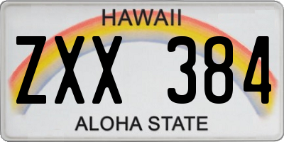 HI license plate ZXX384