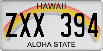 HI license plate ZXX394