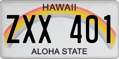 HI license plate ZXX401