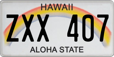 HI license plate ZXX407