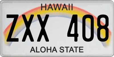 HI license plate ZXX408