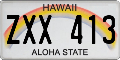 HI license plate ZXX413