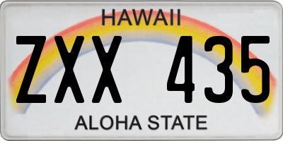 HI license plate ZXX435