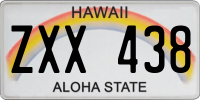 HI license plate ZXX438