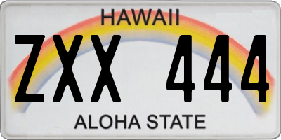HI license plate ZXX444
