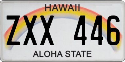 HI license plate ZXX446