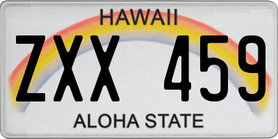 HI license plate ZXX459