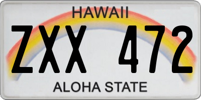 HI license plate ZXX472
